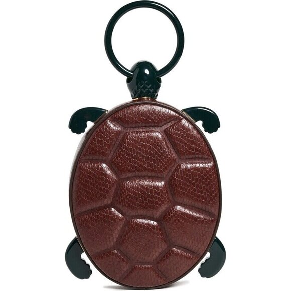 NWT STAUD Tortuga Handheld Bag in Mahogany Clover Turtle Bag Purse $350 - Picture 12 of 13